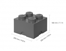 LEGO, Pojemnik klocek Brick 4 - Ciemnoszary (40031754)